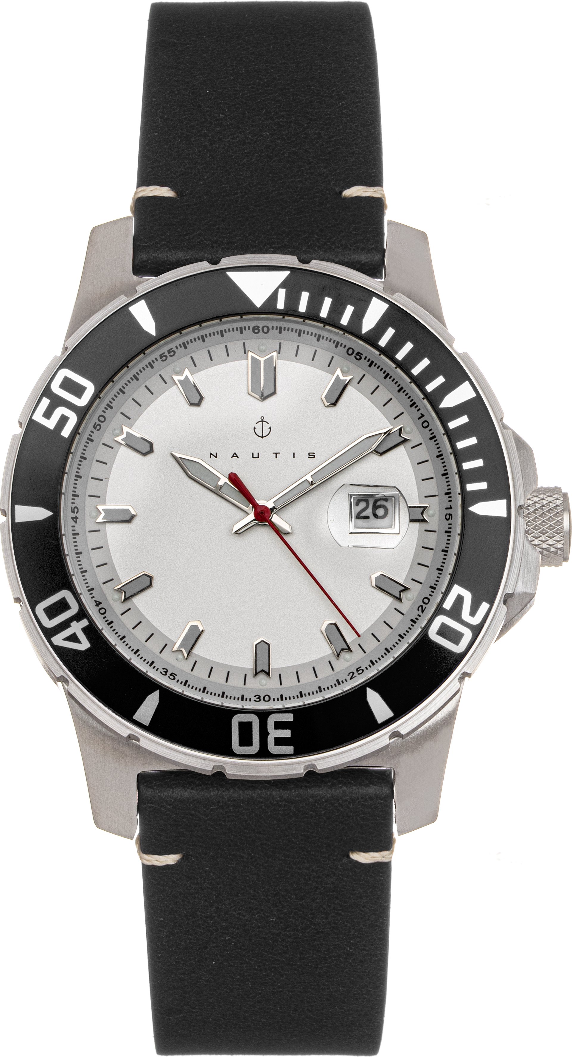 Nautis Dive Pro 200 Lederarmbanduhr mit Datum