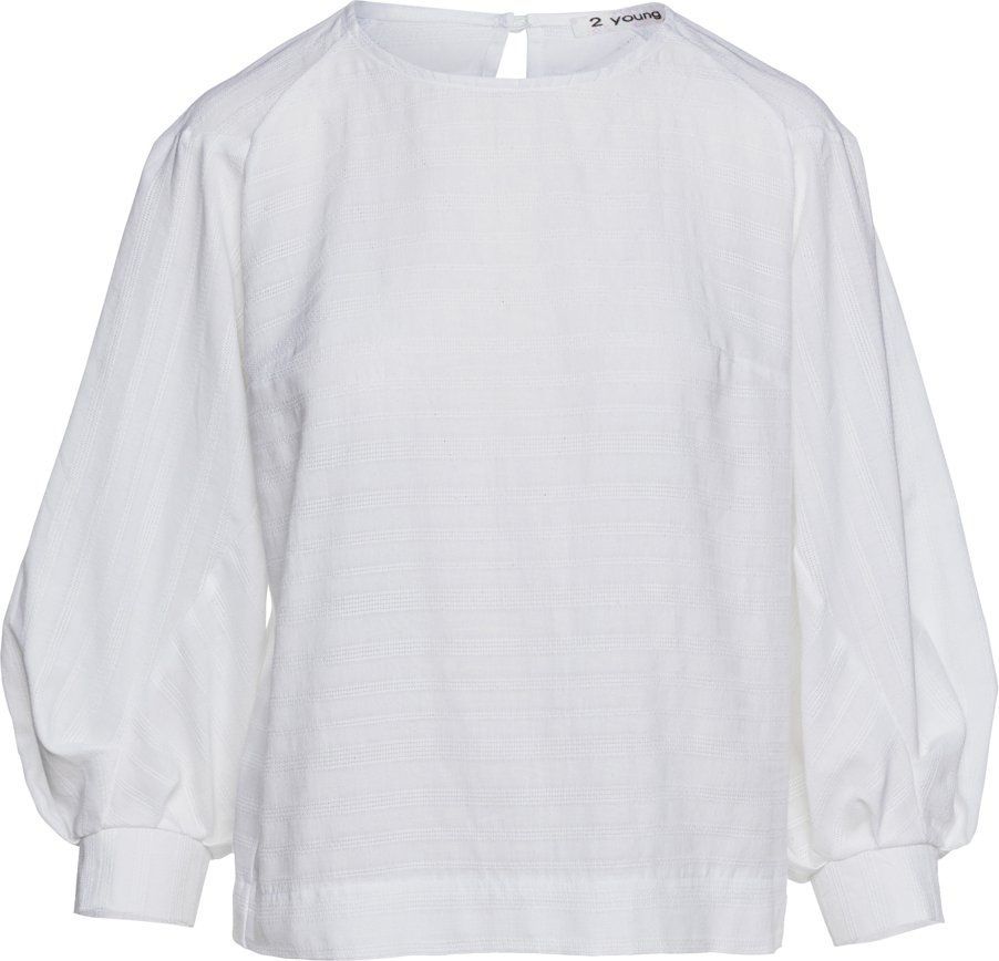 Weißes Jacquard-Top mit Läuferärmeln aus nachhaltigem Stoff