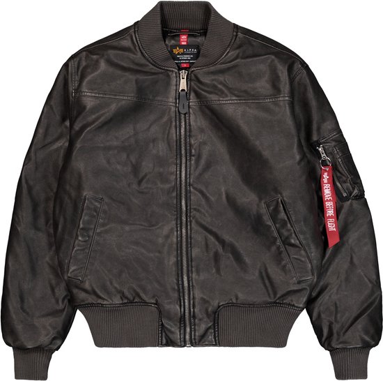 MA-1 Faux Leather Vintage Bomber Jacket