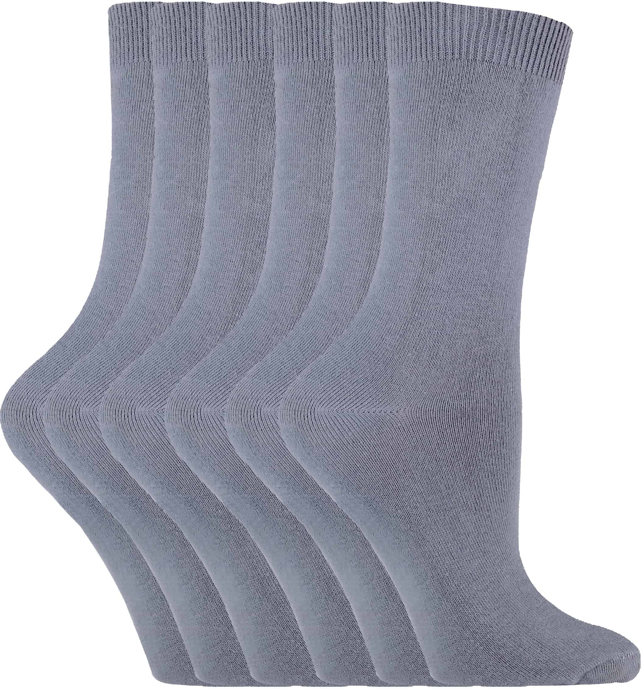 Sock Snob - 6 Paar Damen einfarbige Baumwollsocken