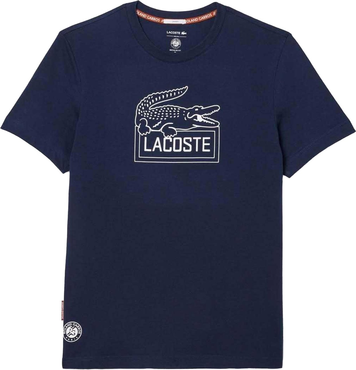 Lacoste - "Roland Garros Edition" T-Shirt Extratrocken für Herren/Damen Unisex - Tennis (Blau)