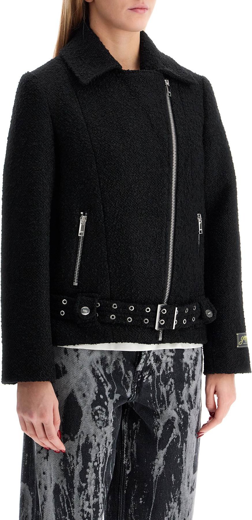 Boucle-Woll-Bikerjacke