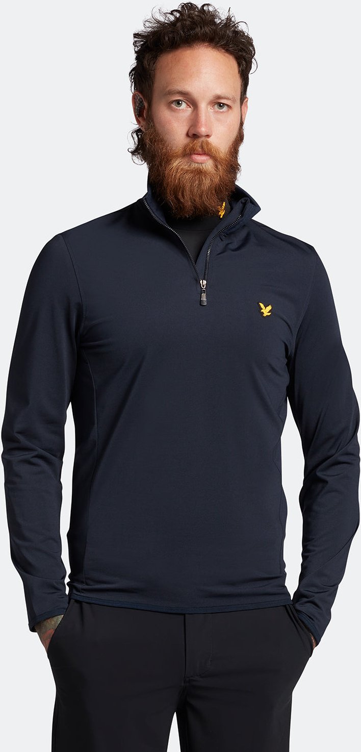 Thumbnail - Lyle & Scott Golf Technische 1/4 Zip Midlayer in Marine