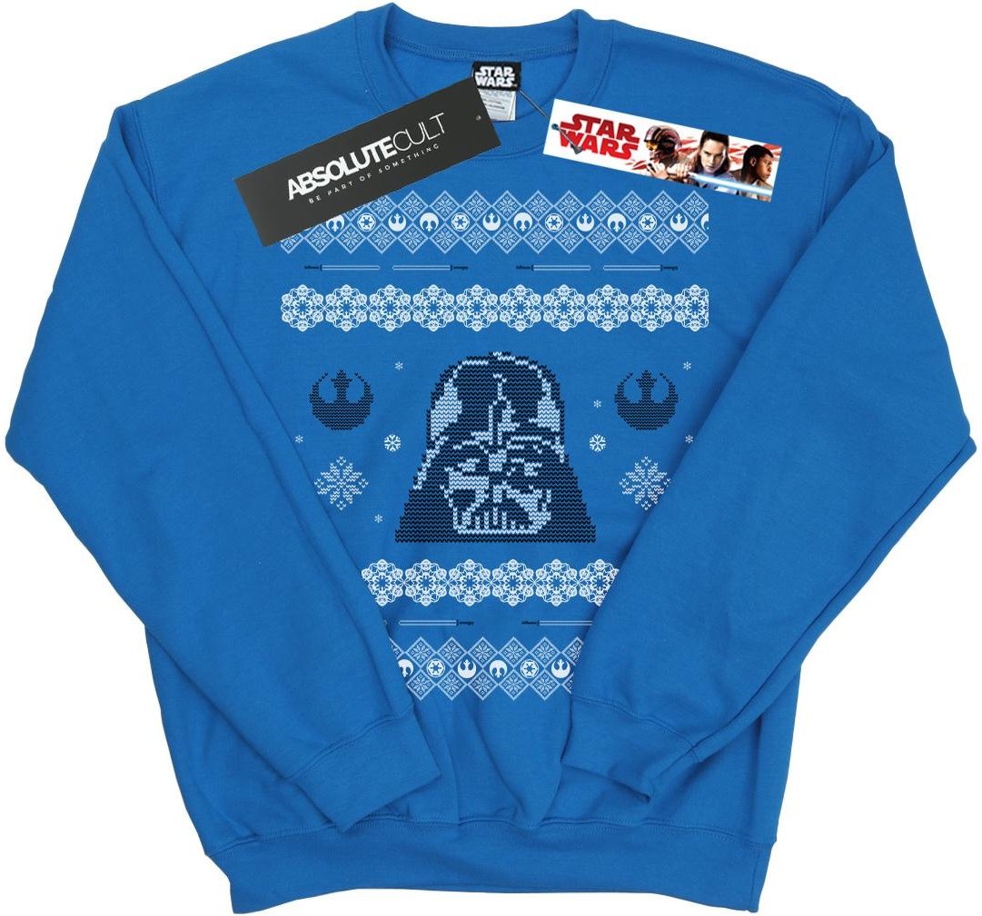 Star Wars Mens Christmas Darth Vader Fair Isle Sweatshirt (Bleu royal)