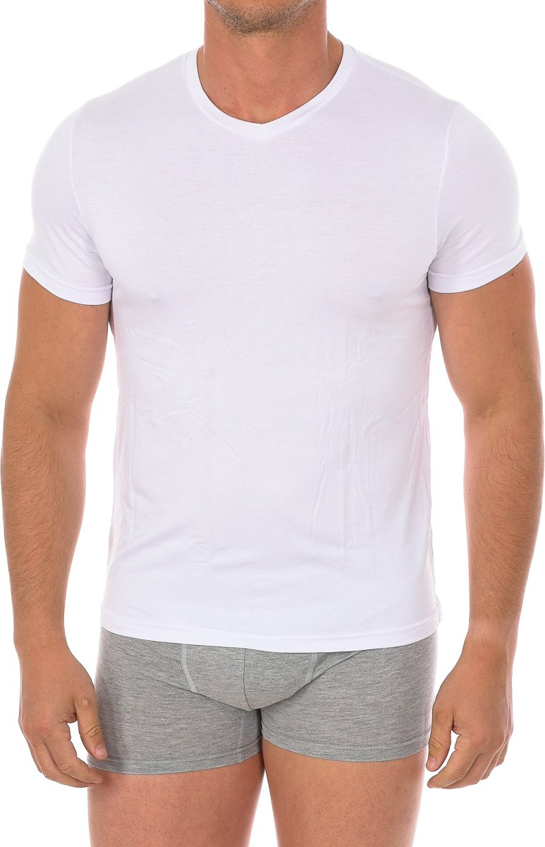 Bamboo Kurzarm-V-Ausschnitt-Unterhemd 603 Herren