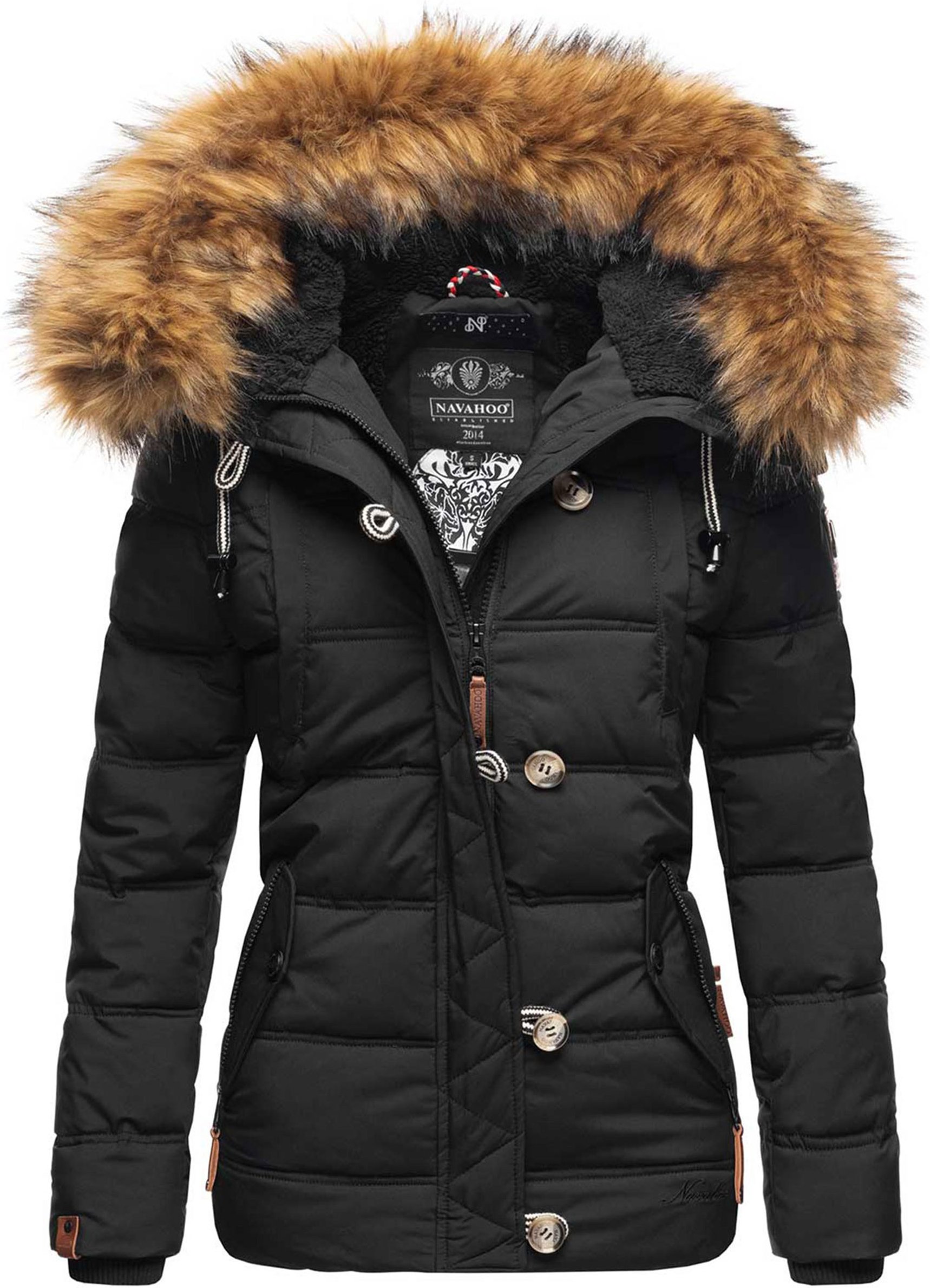 Navahoo Damen Winterjacke Zoja – Warm, Stylisch & Mit Abnehmbarem Kunstfellkragen