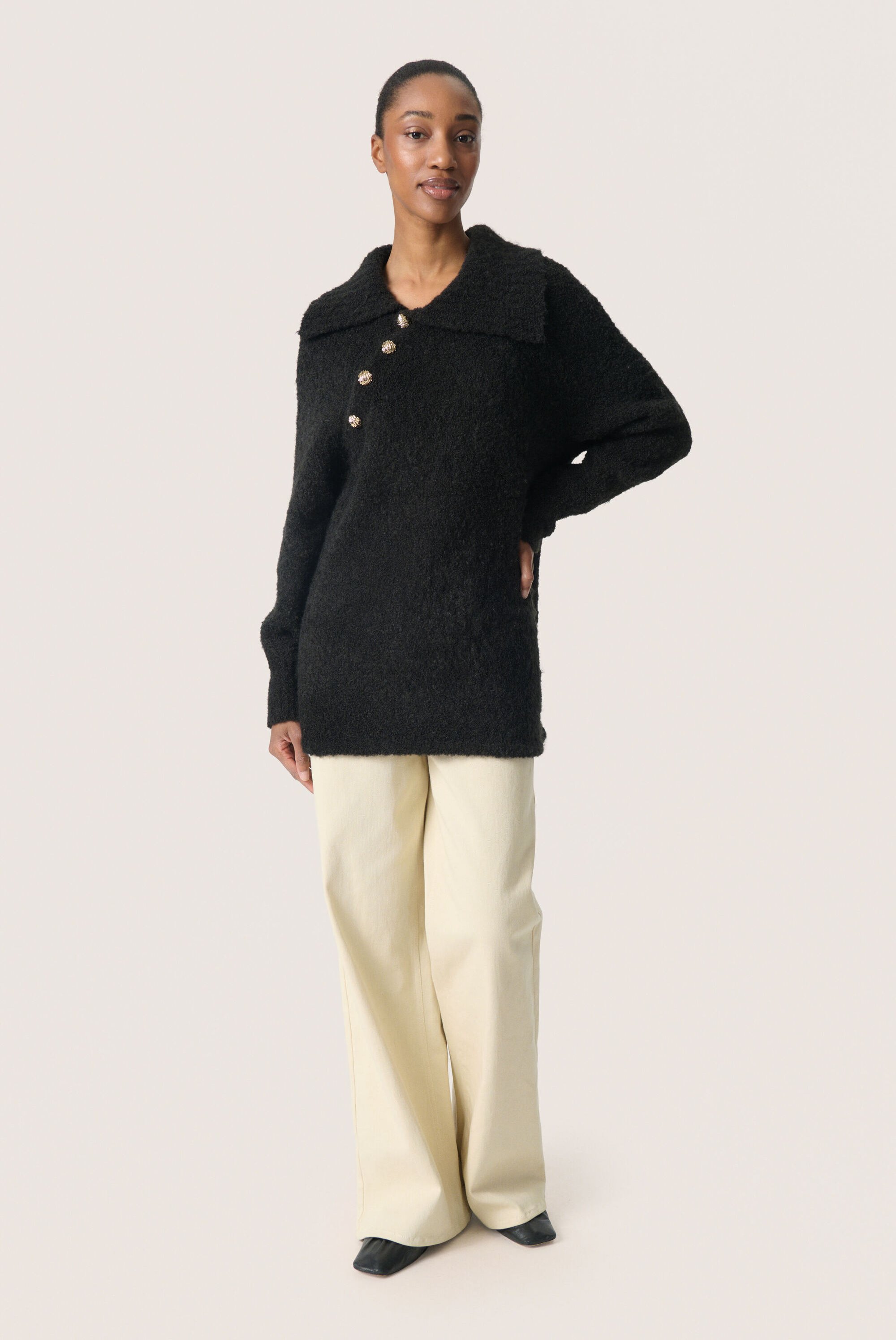 Strickpullover SLAmaris Lockere Passform black