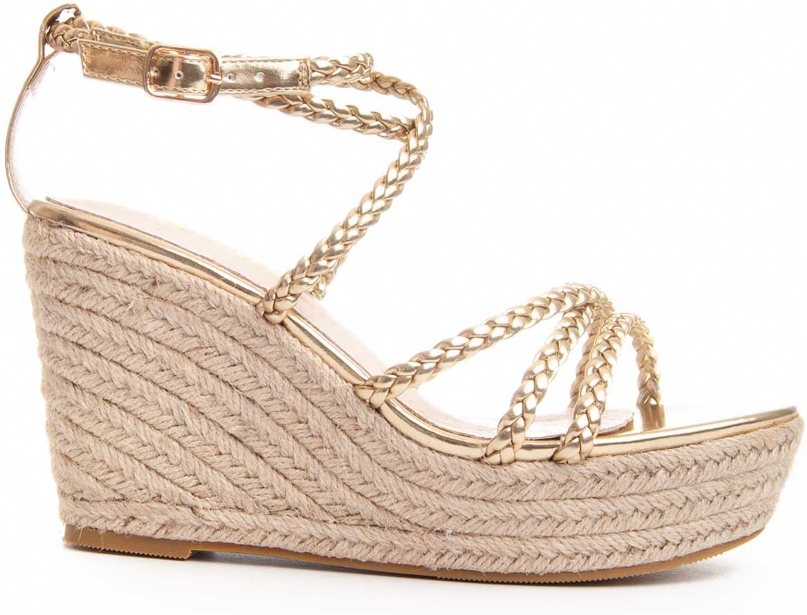 Montevita Wedge Sparto Sandale Wesparto6 in Gold