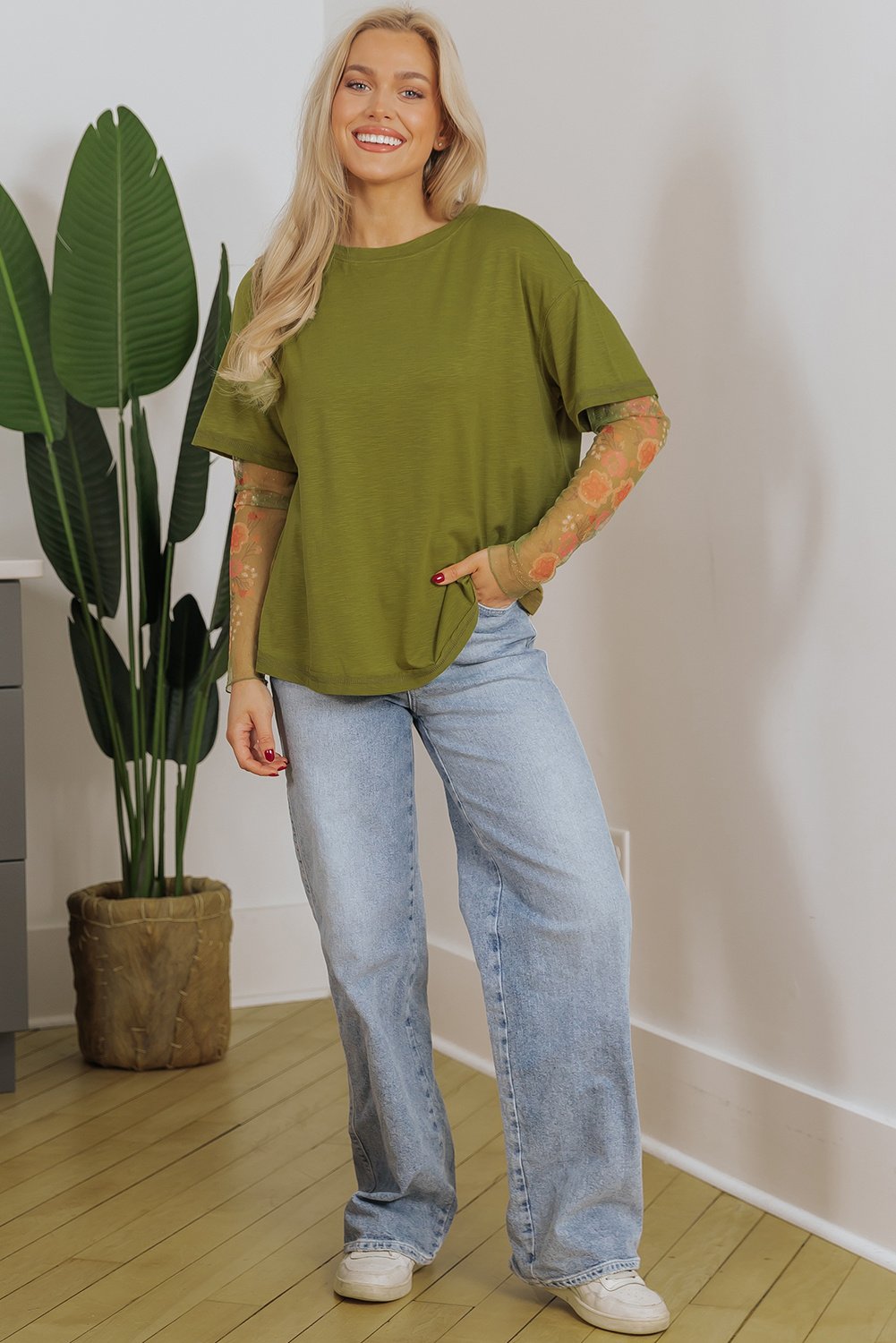 Übergroßes Kurzarm-T-Shirt