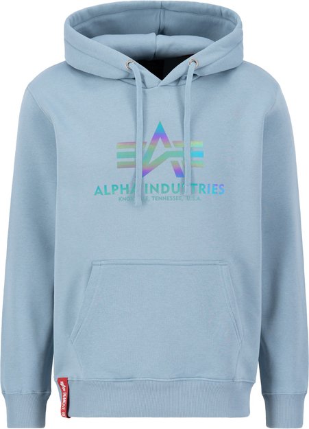 Basic Rainbow Reflective Print Hoodie