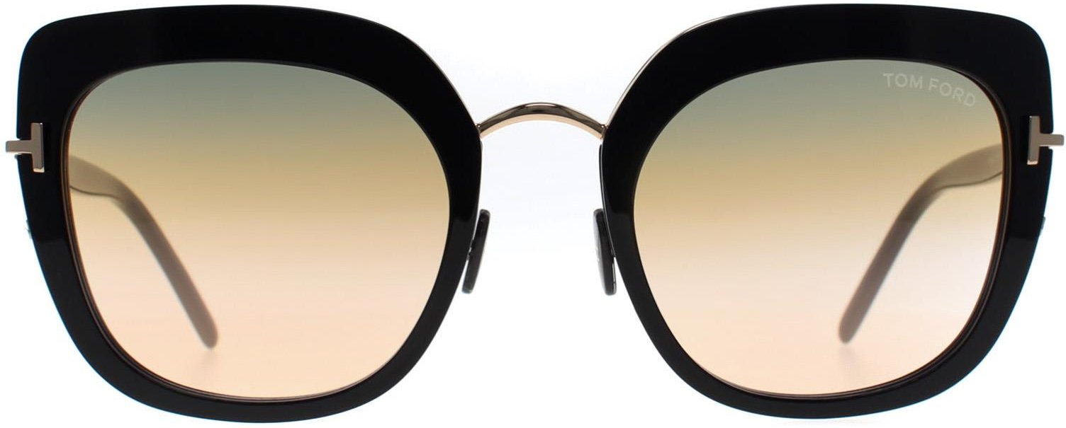 Tom Ford Virginia FT0945 01B schwarze Sonnenbrille mit goldenem Farbverlauf