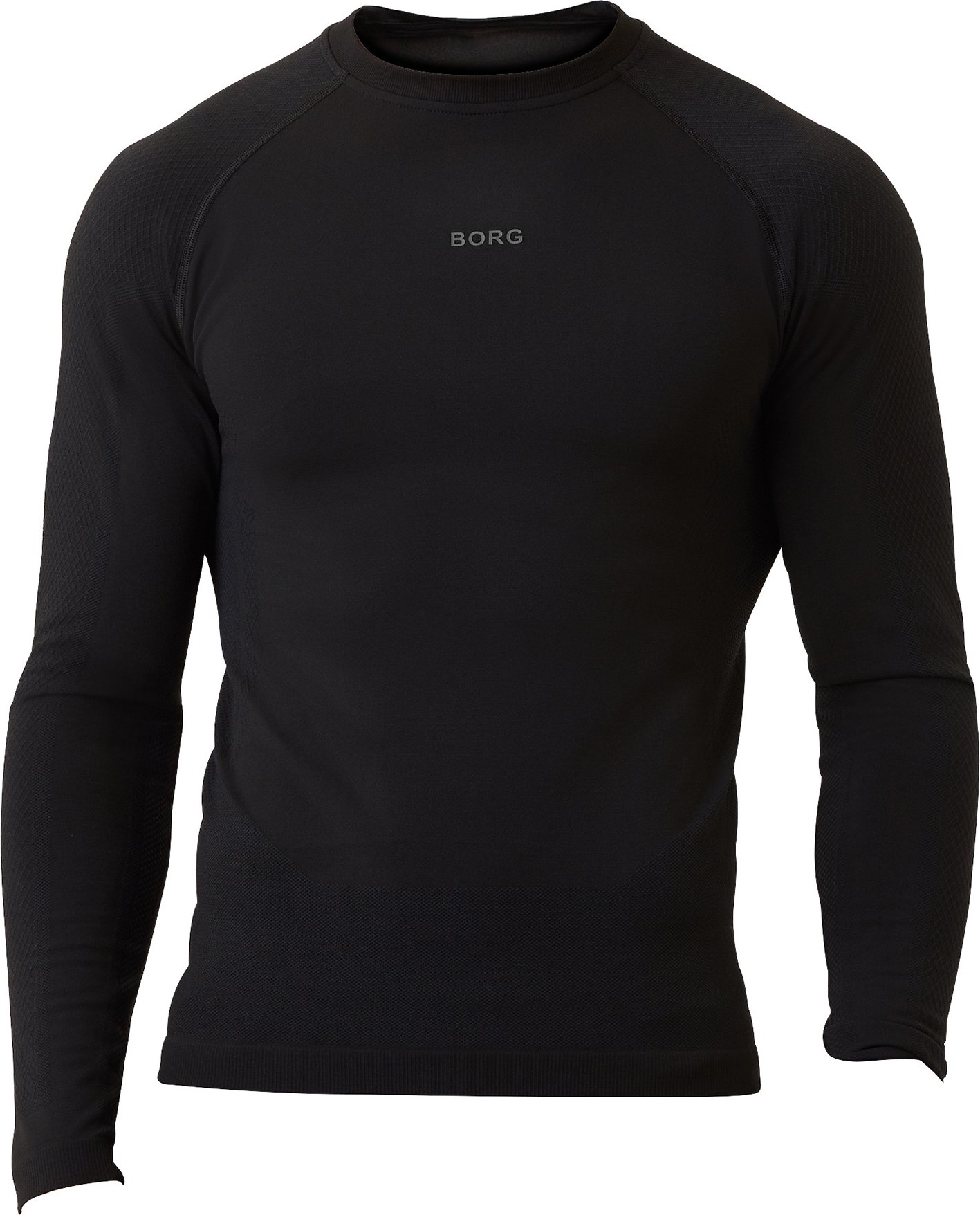 Björn Borg - Mens Seamless Running Langarm T-Shirt- Schwarz