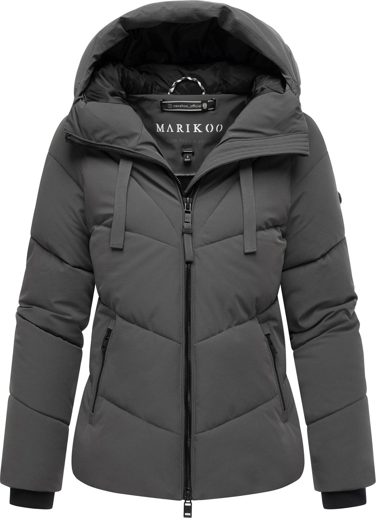Marikoo Damen Wintersteppjacke Kwamee mit Kapuze & Zwei-Wege-Reißverschluss