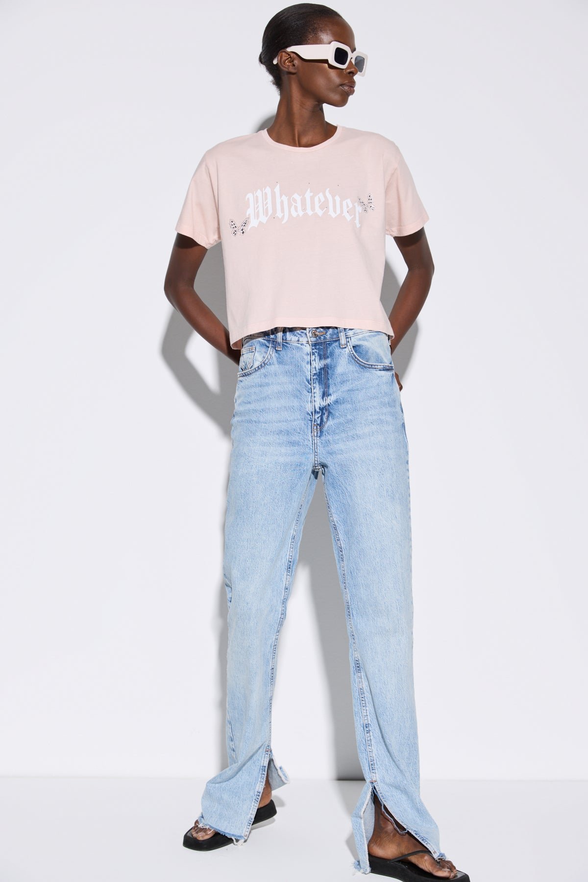 Bedrucktes Crop-T-Shirt