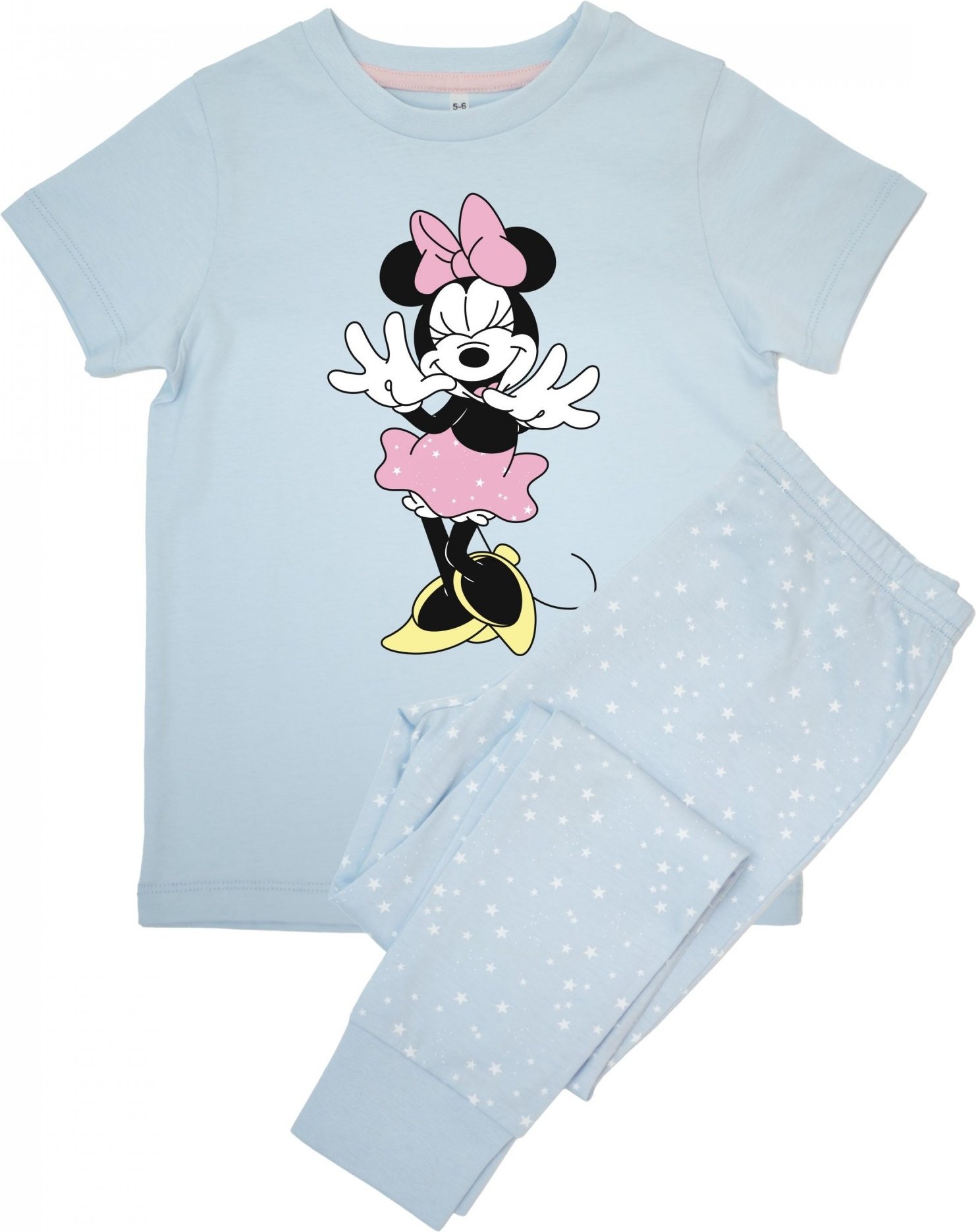 Disney - Schlafanzug mit langer Hose für Mädchen kurzärmlig (Babyblau)