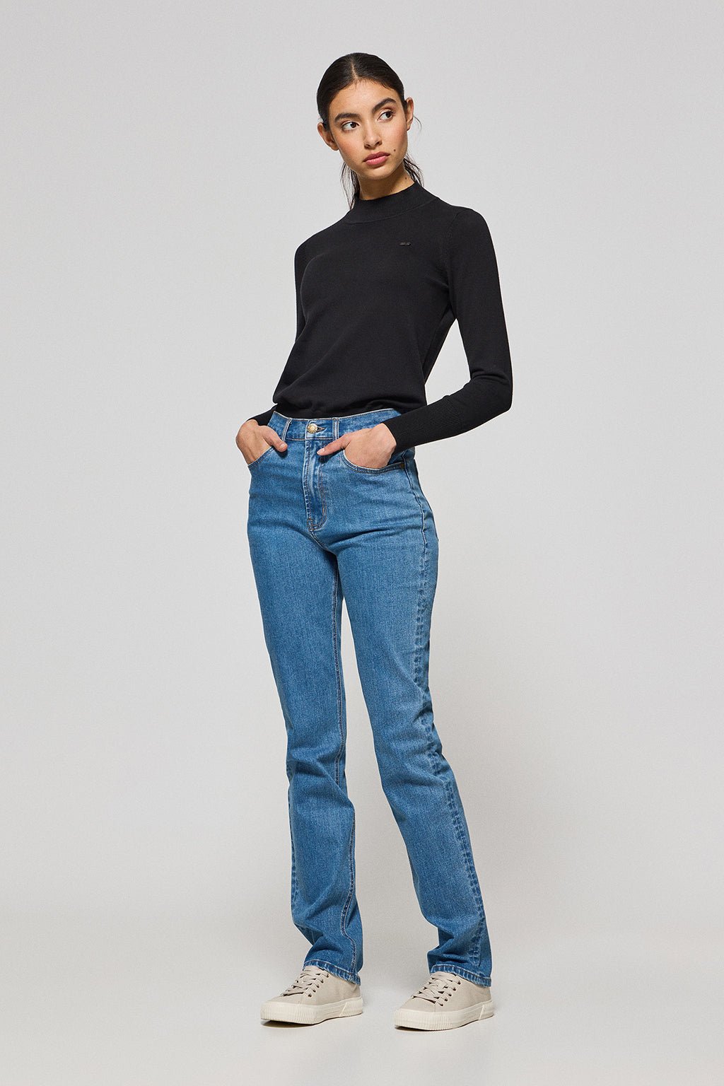 Jeanshose Tanya blau mit Polo Club Details