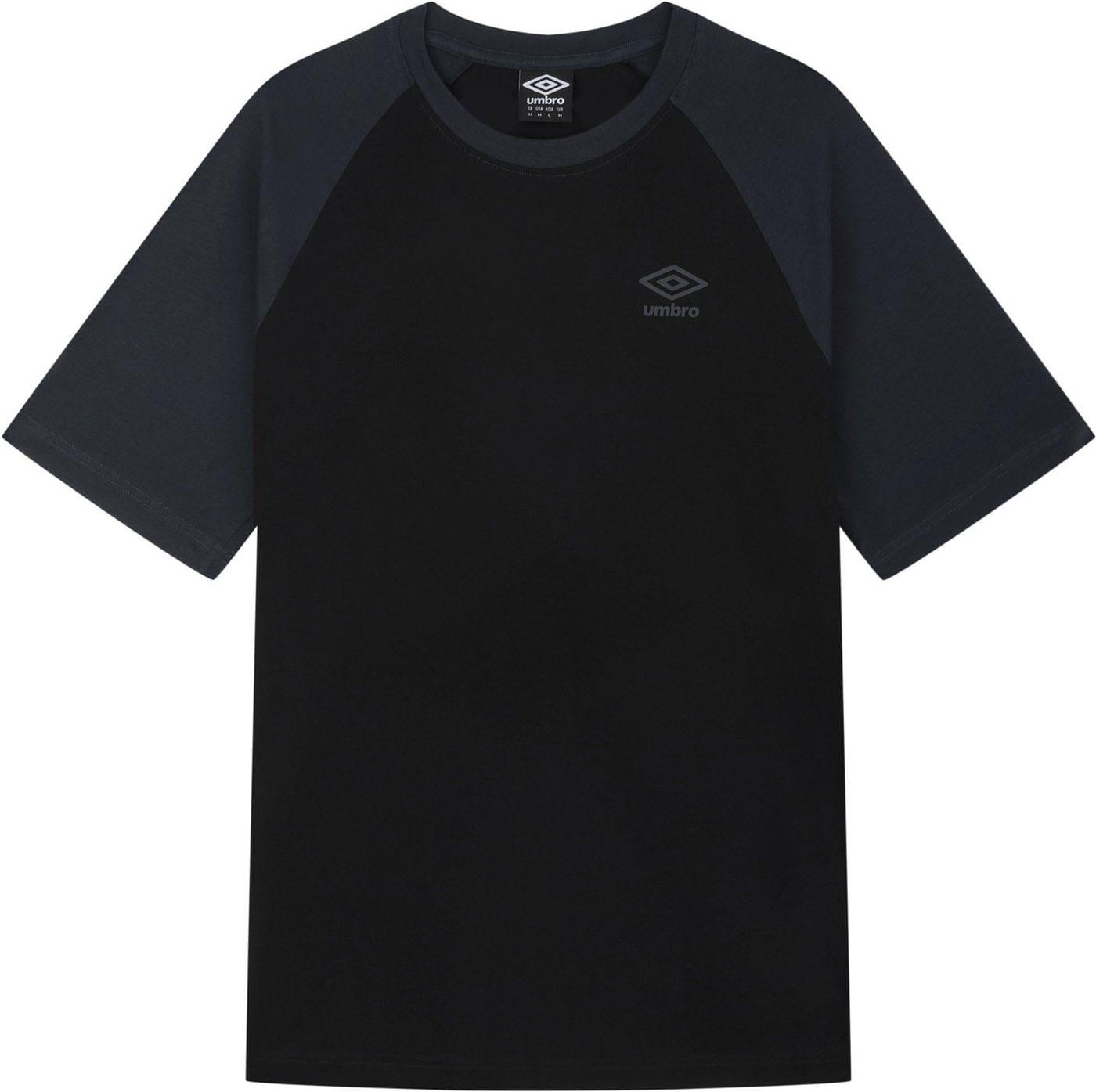Umbro - "Core" T-Shirt für Herren Raglanärmel (Schwarz/Grau)