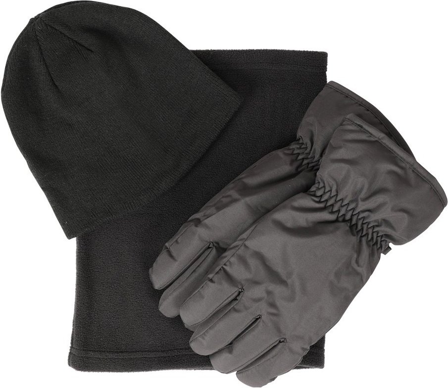 Mountain Warehouse - Hut-, Schal- und Handschuh-Set für Herren (Schwarz)