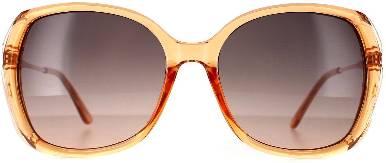 Guess Oval Damen Glänzend Beige Rauch Gradient GF0396