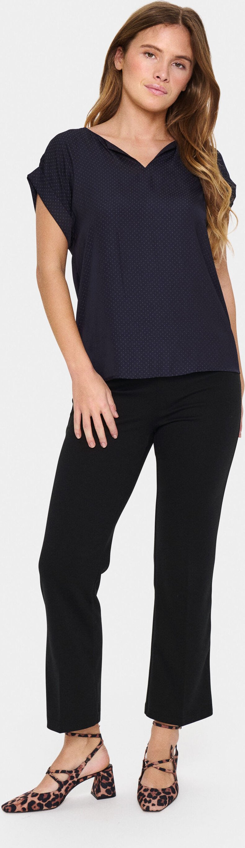 Bluse mit kurzen Ärmeln Reguläre Passform Nachthimmel dark blue