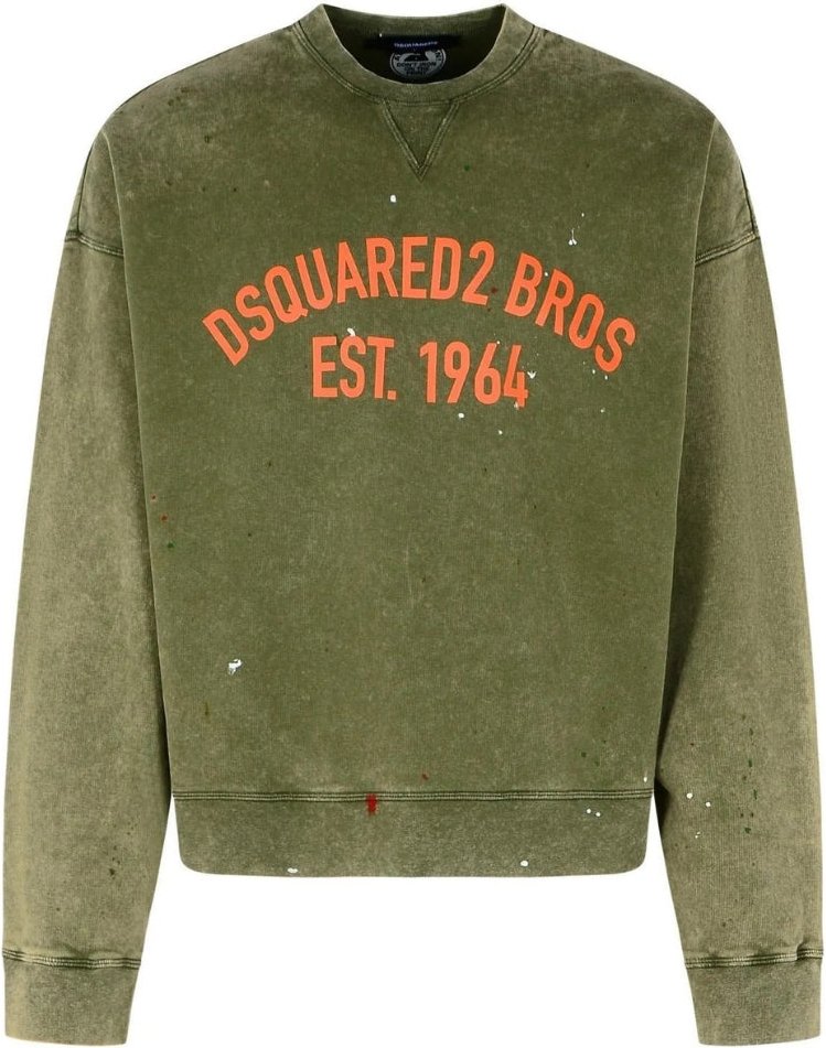 Dsquared2 Bros Est 1964 Design Cypro Fit Militärgrünes Sweatshirt