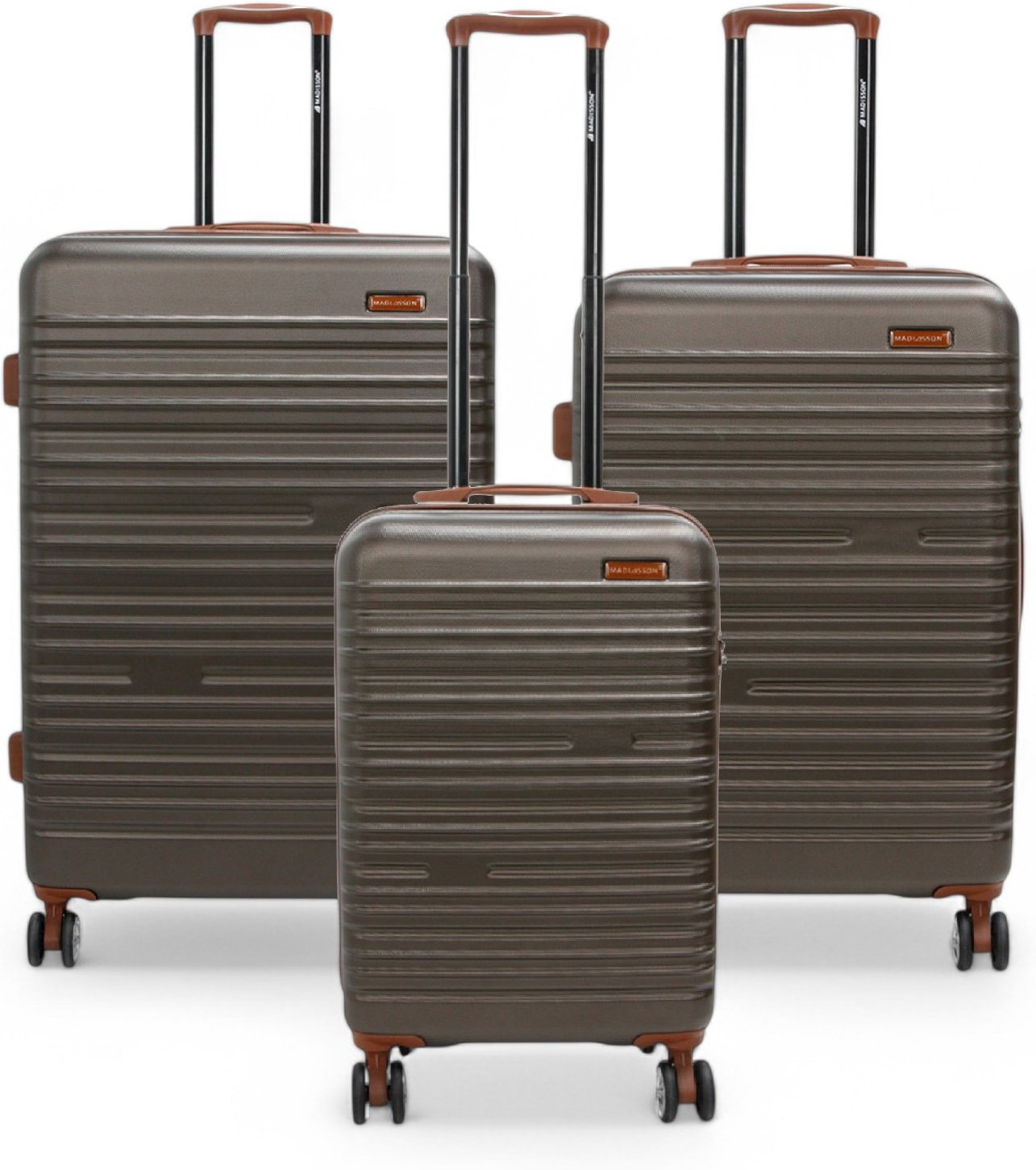 Erweiterbarer Kaffeebrauner Hartschalen-ABS-Koffer mit 8 Rädern Robuster Reisekoffer Urlaubsgepäck