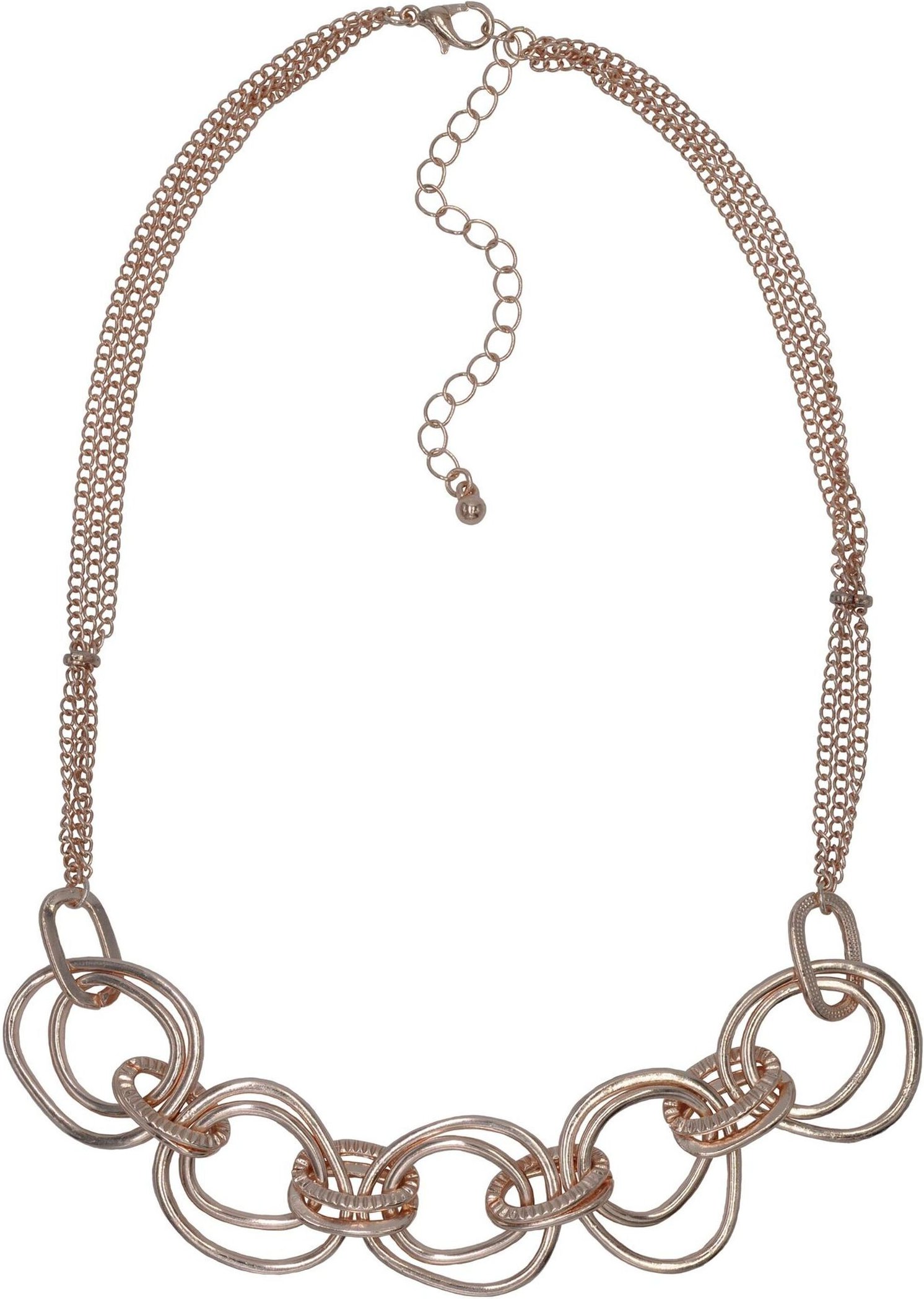 Steuer Modeschmuck Kette Metall Matt Glanz vergoldet rot