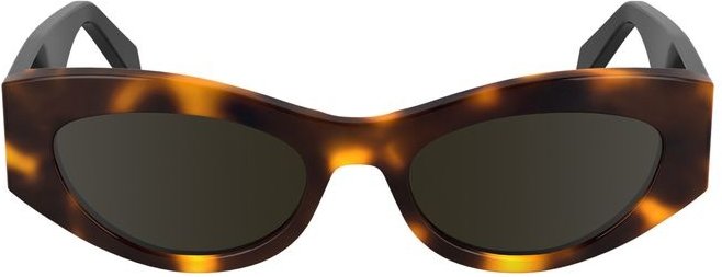 Ovale Sonnenbrille mit Schildpatt-Muster