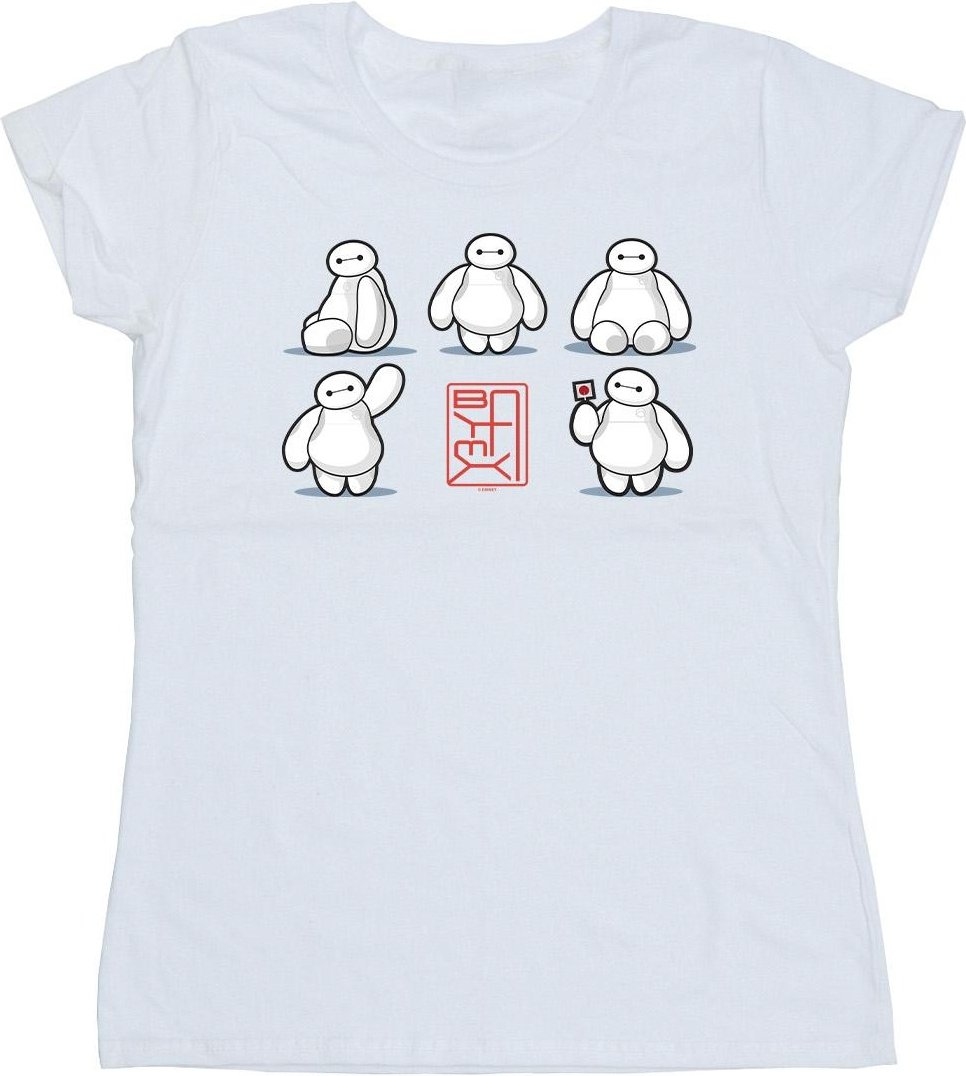 Disney Damen/Damen Big Hero 6 Baymax Viele Posen T-Shirt aus Baumwolle (Weiß)