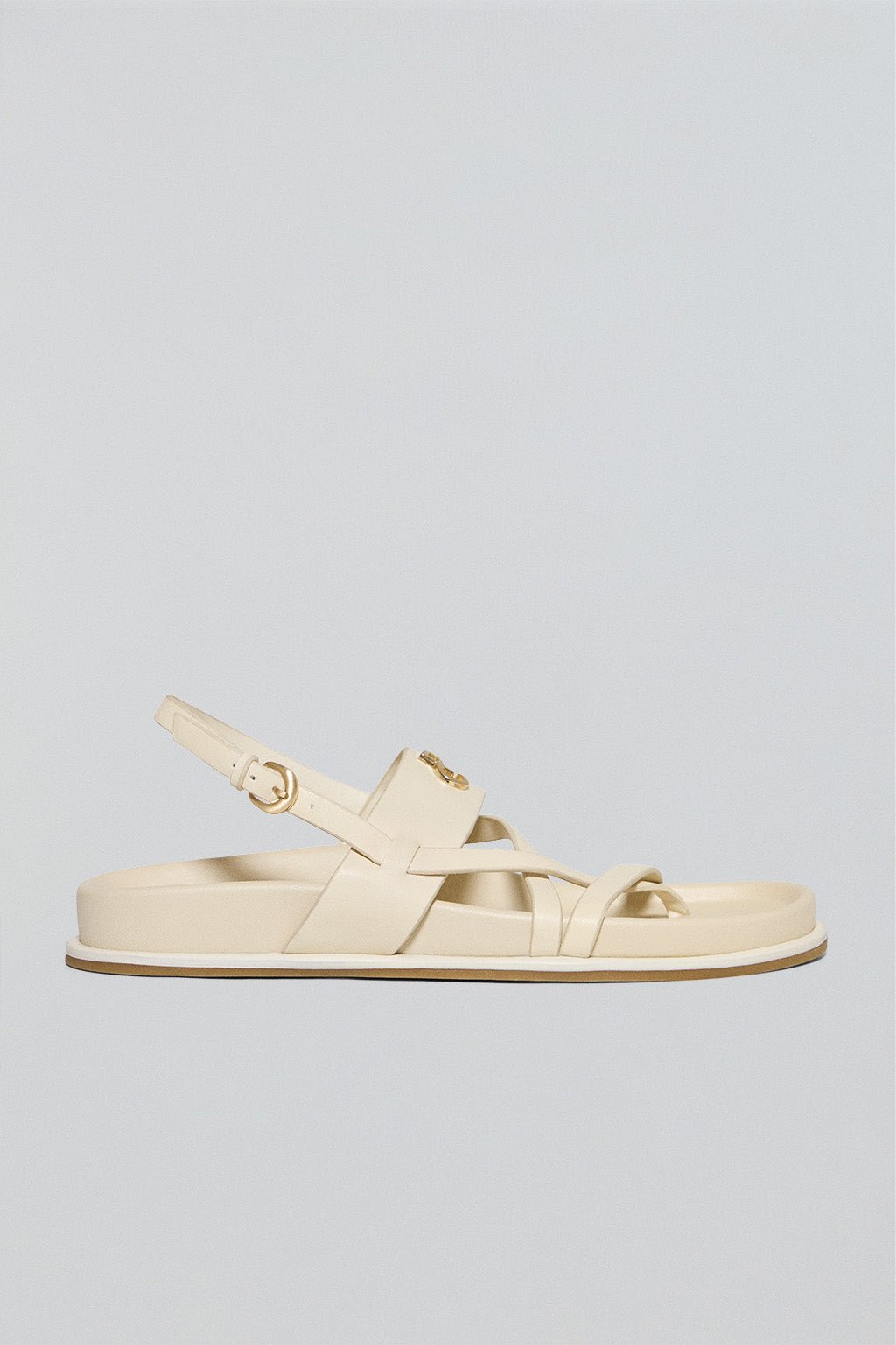 Riemchen-Biosandalen Allegra beige mit Metallic-Detail