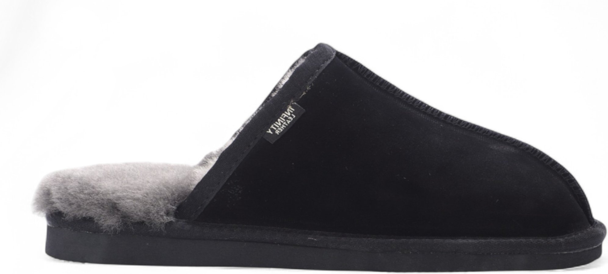 Herren Pantoletten aus echtem Schaffell, kastanienbraun, Wildleder, für den Winter, warm, rutschfest – Highland