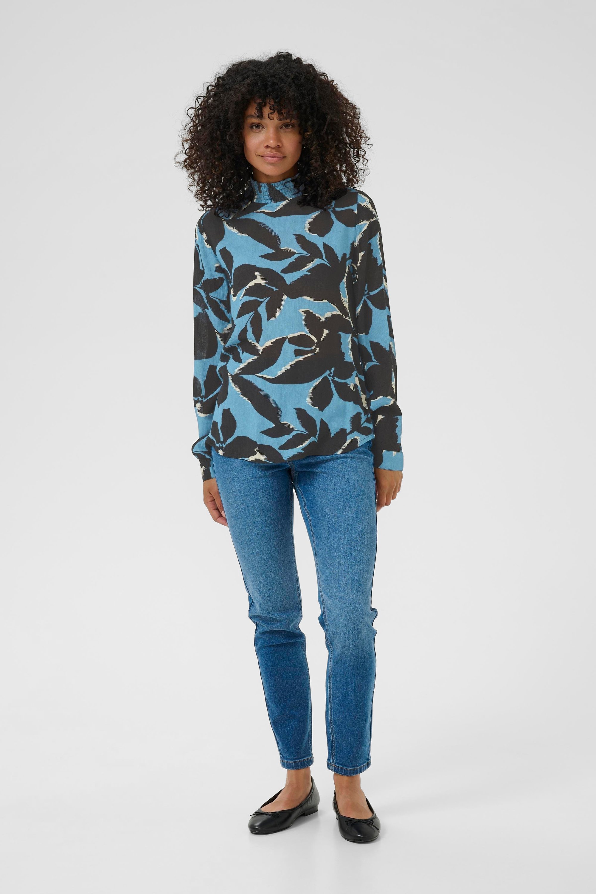 Langarm-Bluse KAamber Regular fit black blue