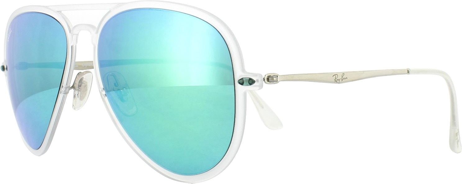 Ray-Ban Aviator Unisex Matt Transluzent Grün Spiegel Sonnenbrille