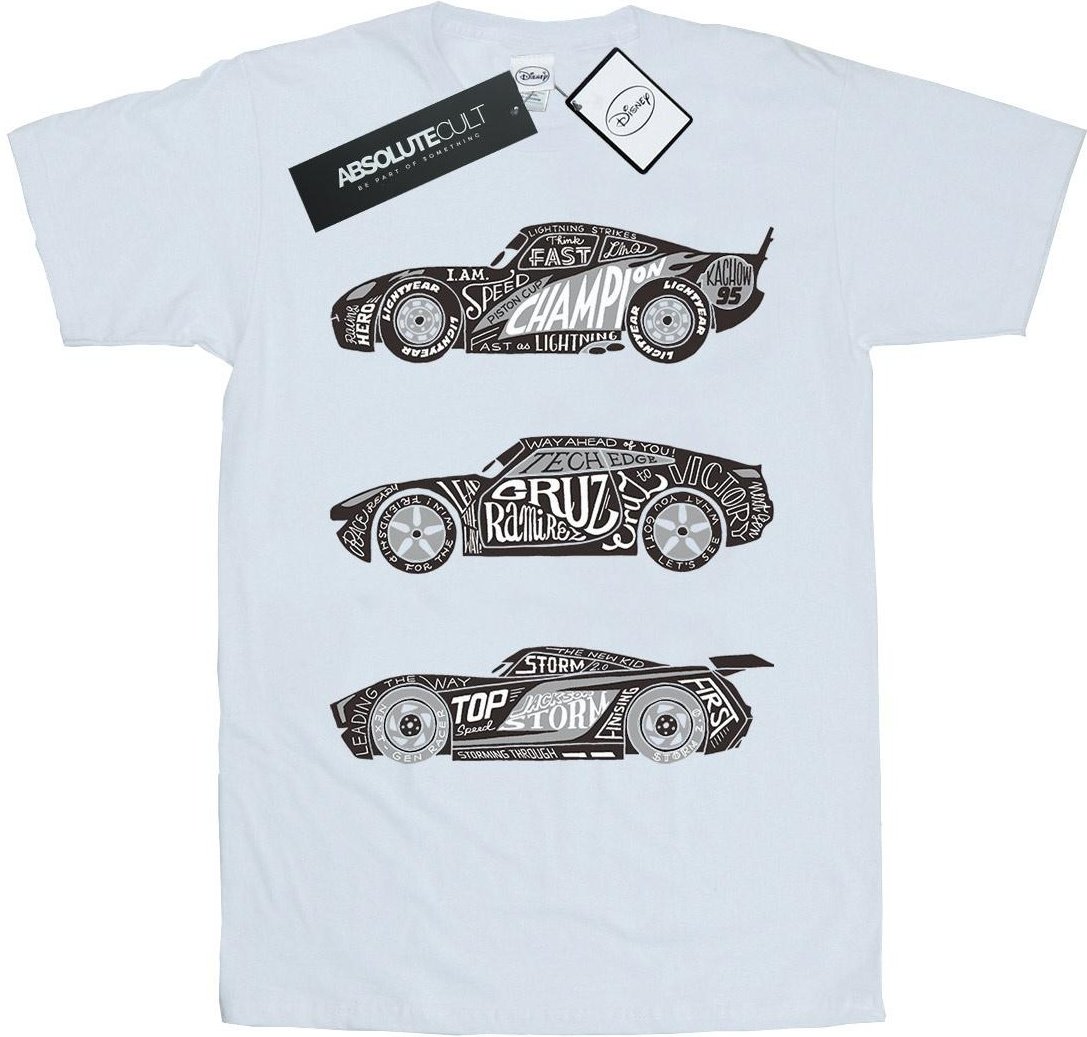 Disney - "Cars Text Racers" T-Shirt für Damen (Weiß)