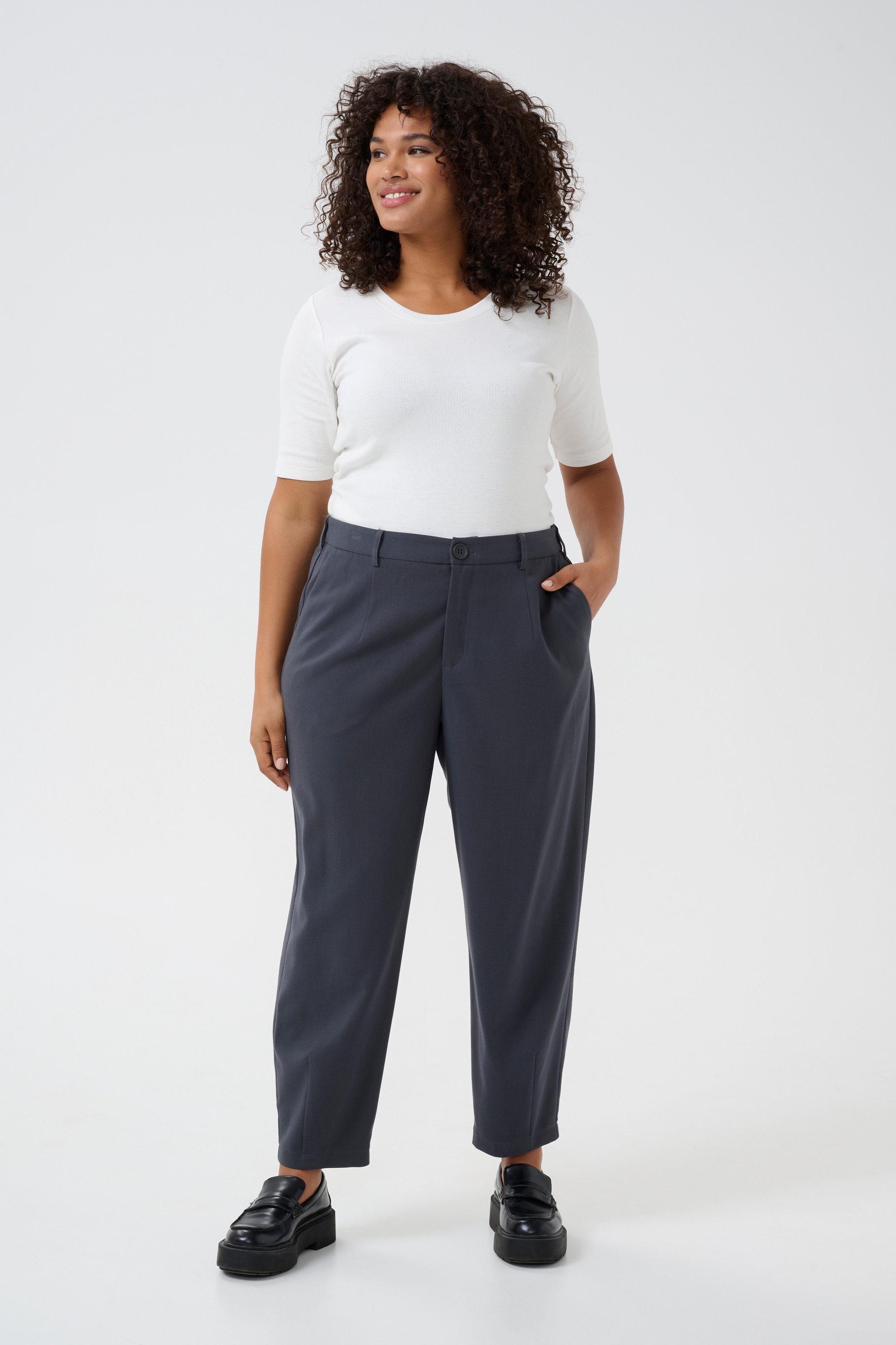 Hose Anzug Lockerer Schnitt Schwarz Muschel black