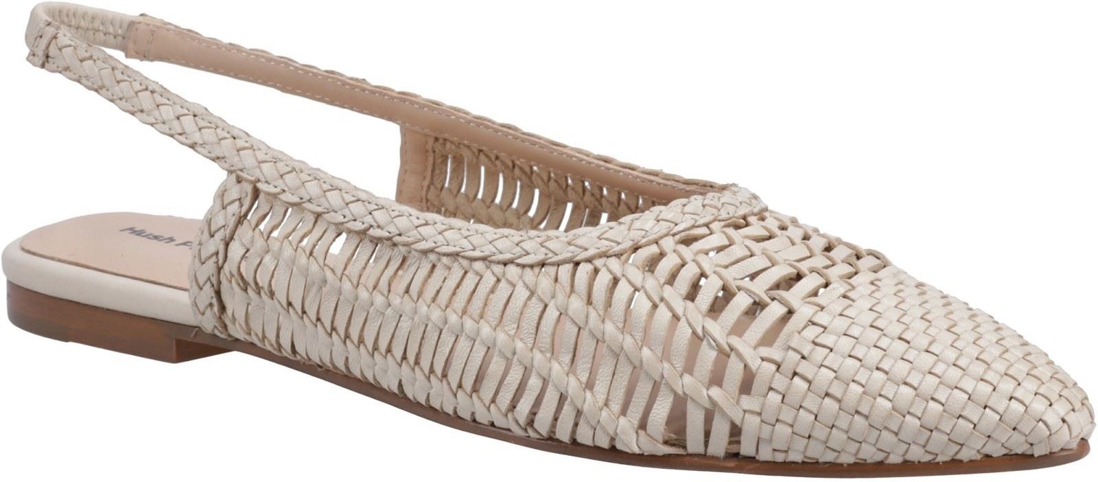 Hush Puppies Dalia Geflochtene Leder Damen Cream Ballerinas