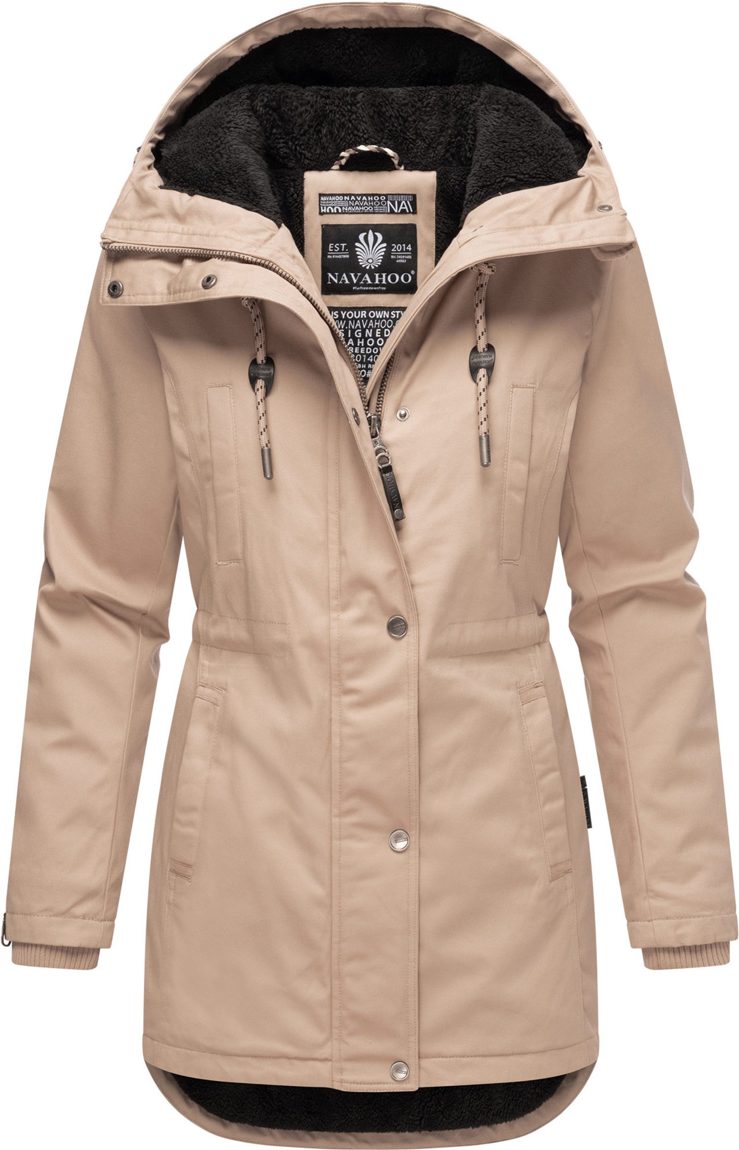 Navahoo Winterfunke Damen Winterjacke mit Teddyfellfutter