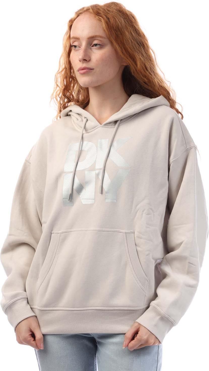 DKNY - Kapuzenpullover für Damen, Logo (Naturweiß)