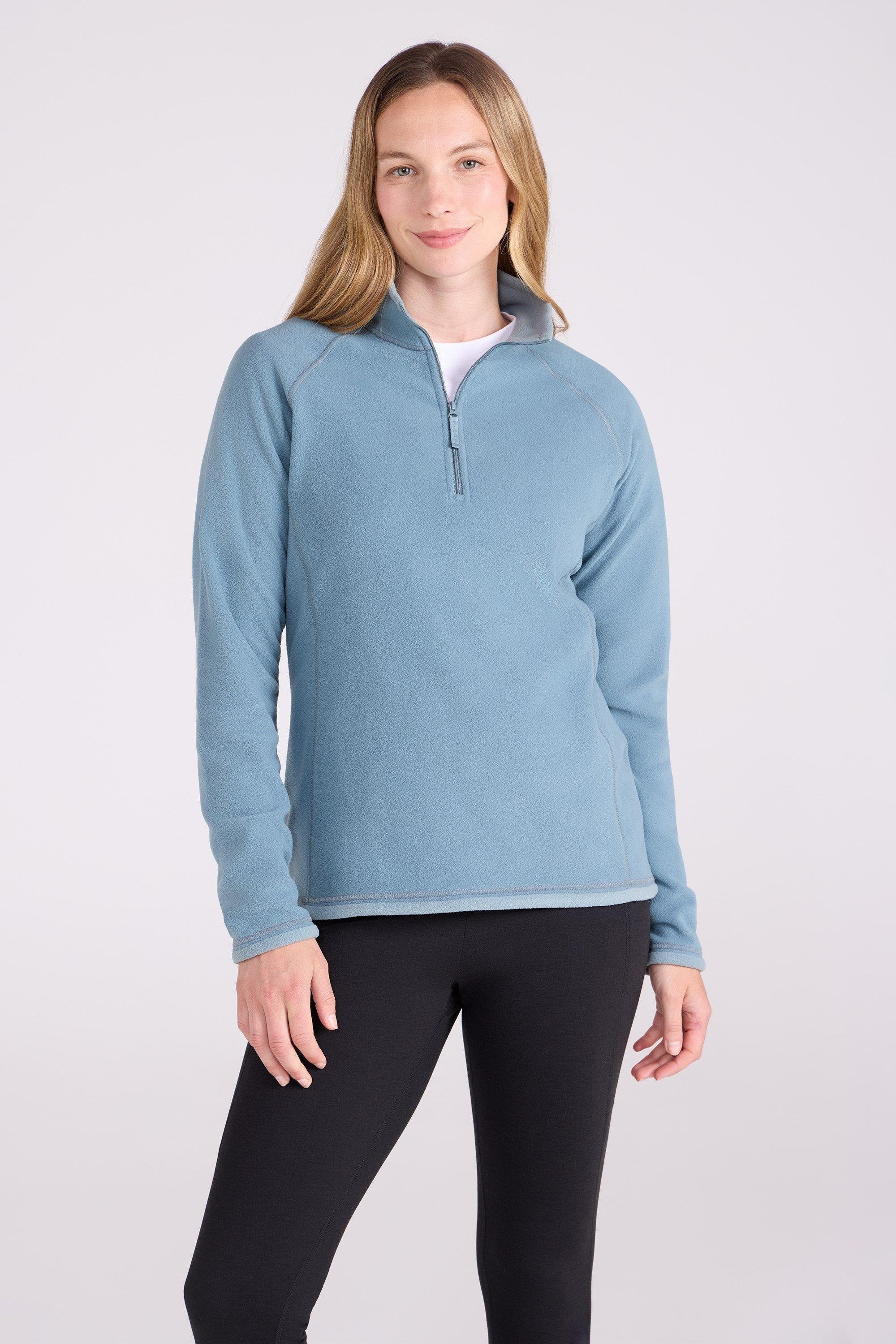 Mountain Warehouse - "Montana" Fleece-Oberteil mit halbem Reißverschluss für Damen (Maisblau)