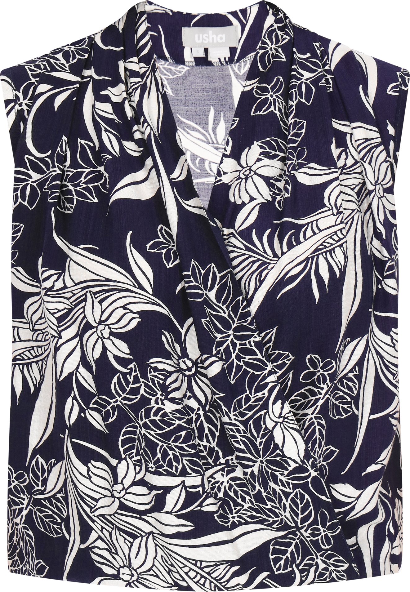 usha Bluse Frauen marineblau cremeweiß