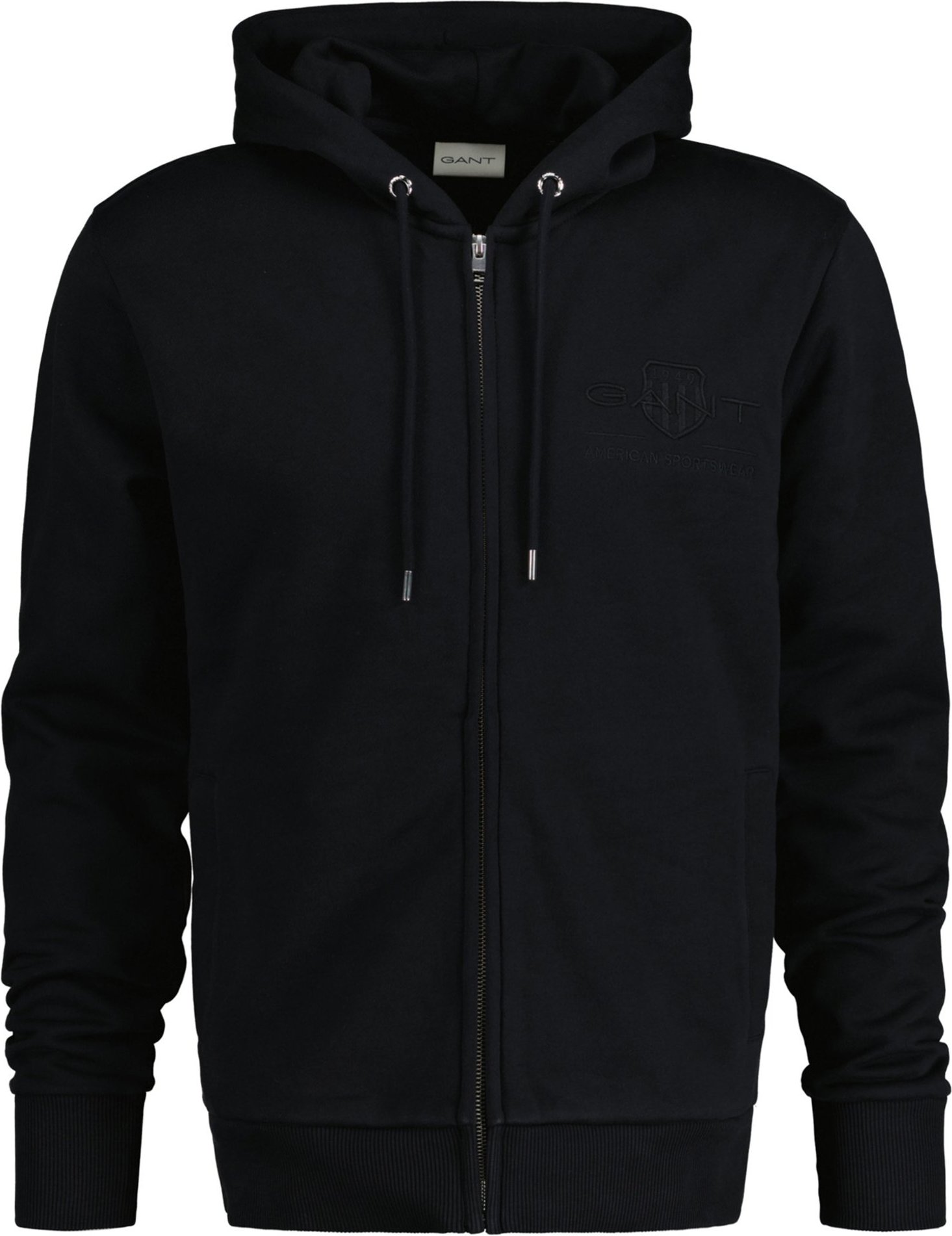 Thumbnail - Gant Regular Tonal Shield Full Zip Hoodie Sweatjacke