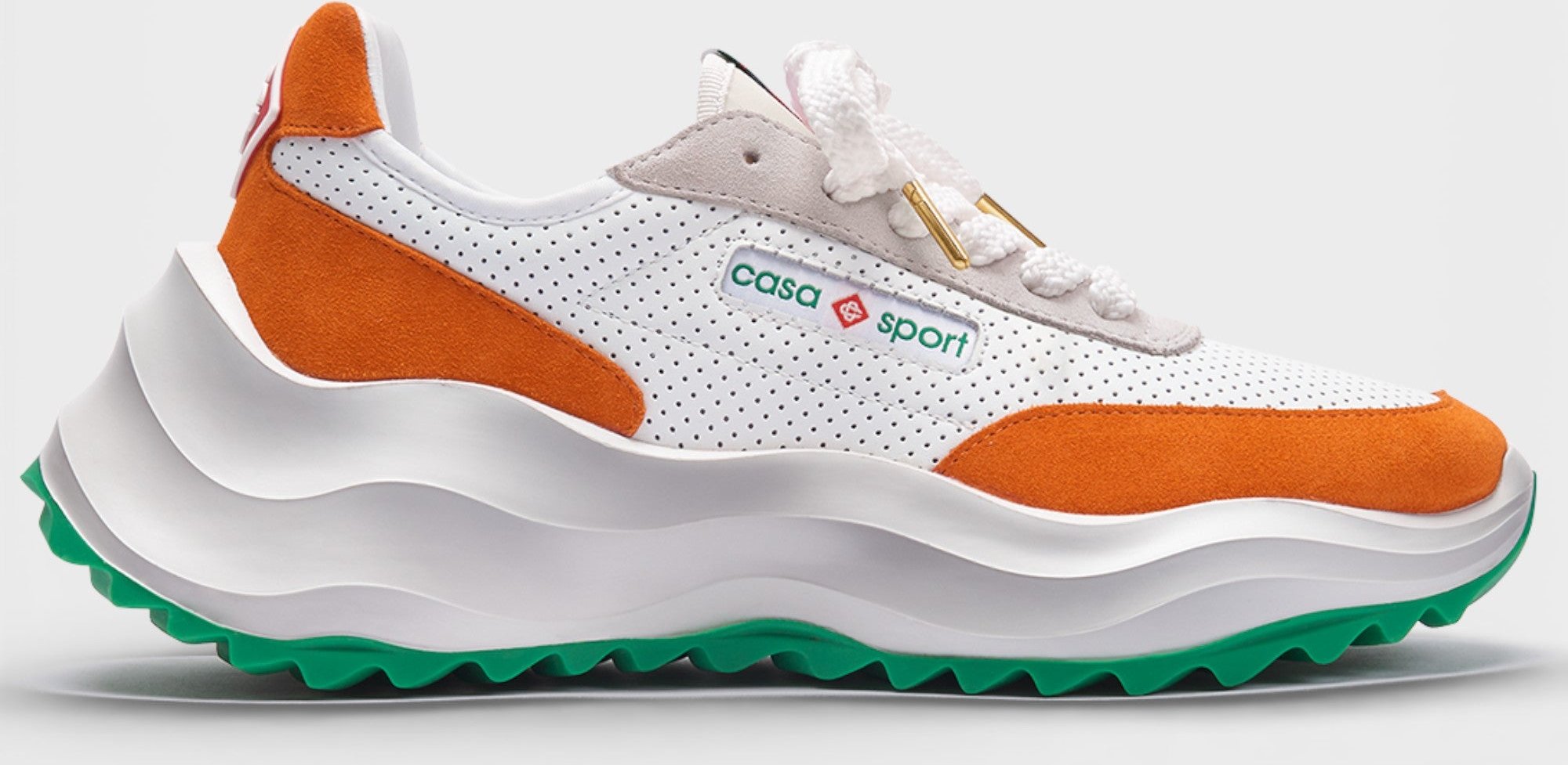 Casablanca Atlantis Sneaker Mit Orangen Details Und Weißen Schuhen