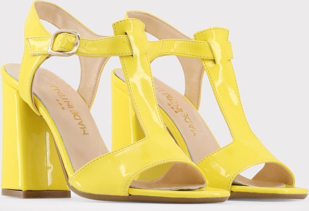 Gelbe T-Strap-Absätze Modell T123