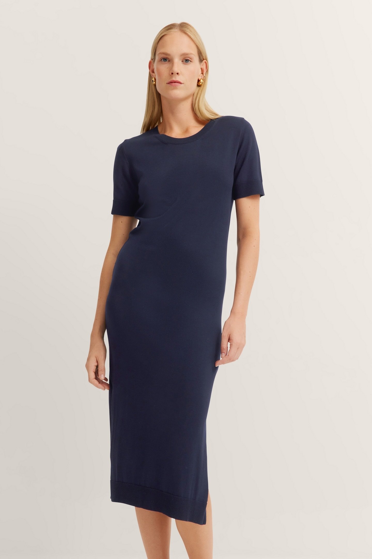 Thumbnail - Bugatti Damen Strickkleid mit Seitenschlitzen