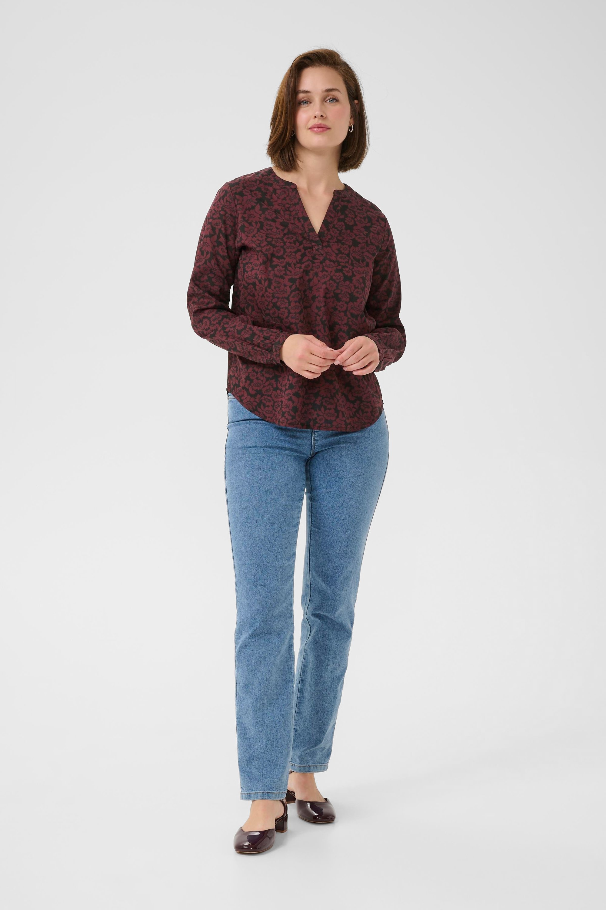 Langarm-Bluse KAbeathe Regular fit black brown