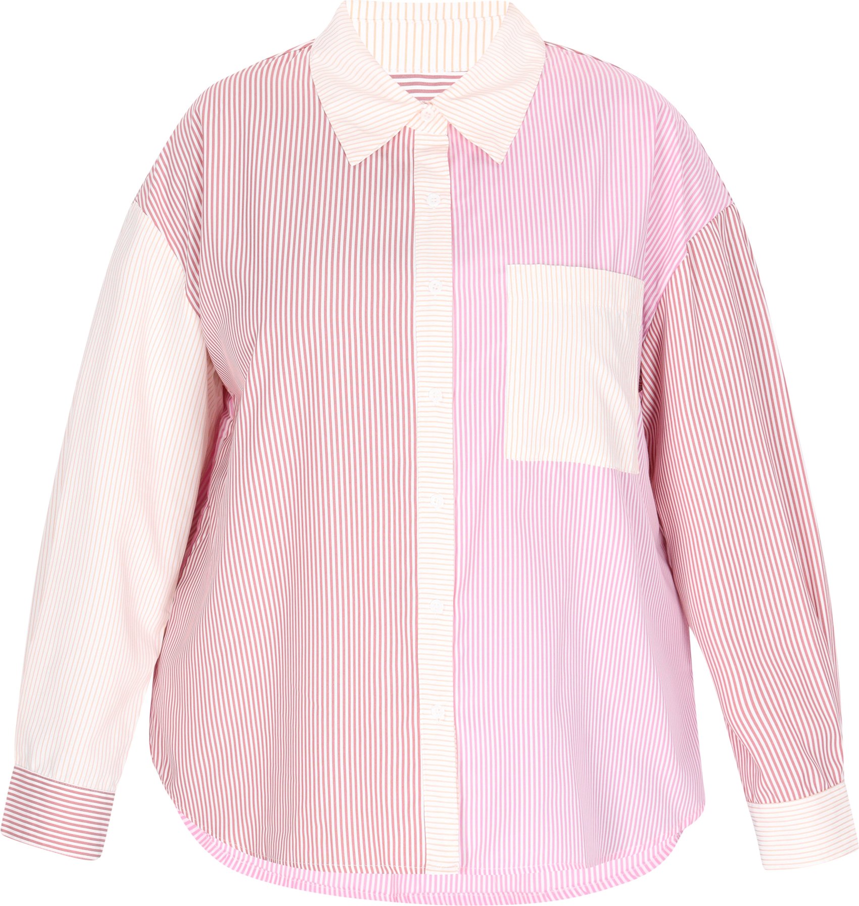 Mymo Bluse in großen Größen Frauen hellrosa Streifen