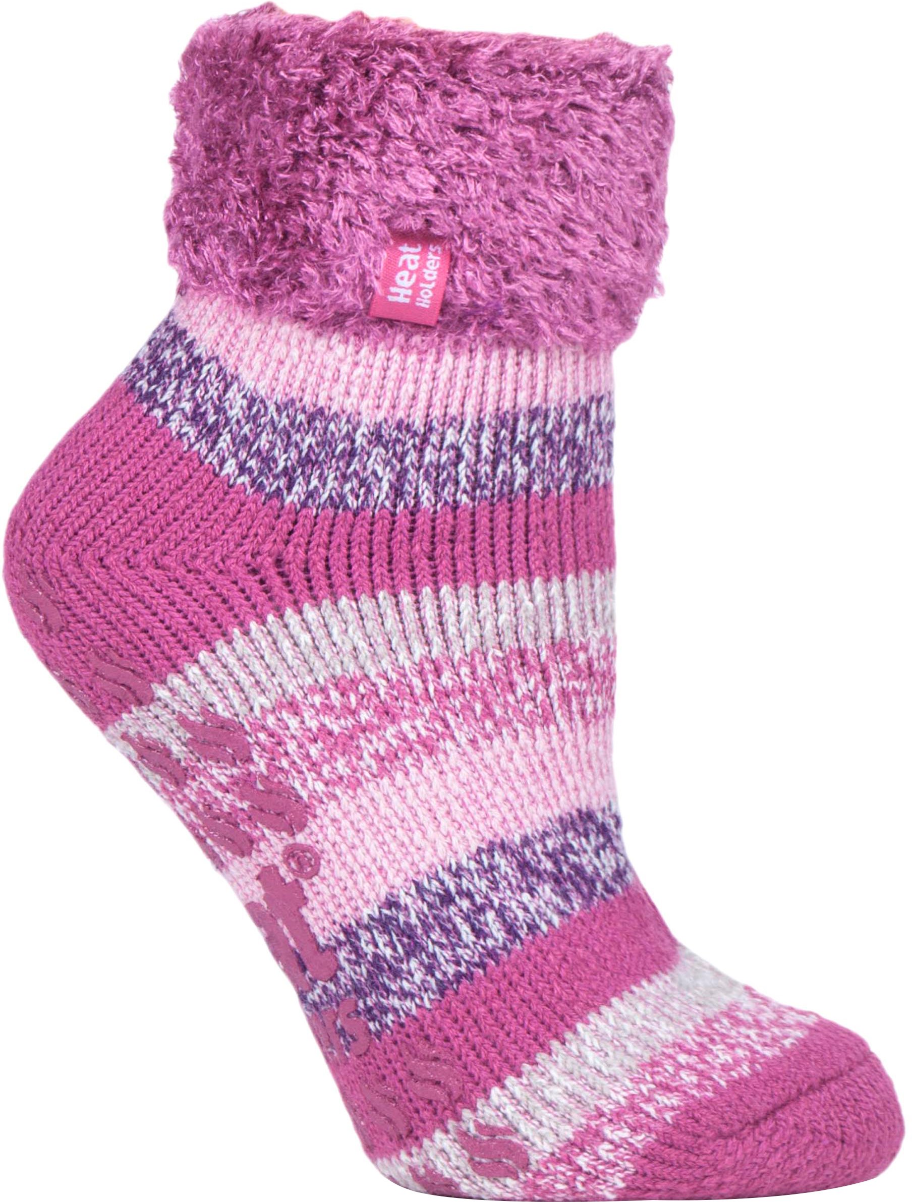 HEAT HOLDERS - Womens Thermal Slipper Bettsocken mit rutschfesten Griffen