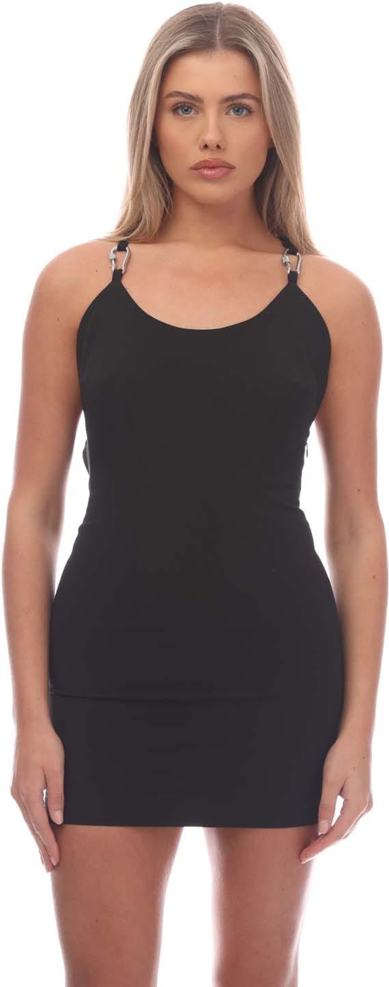 Ärmelloses CARABINER Minikleid in Schwarz