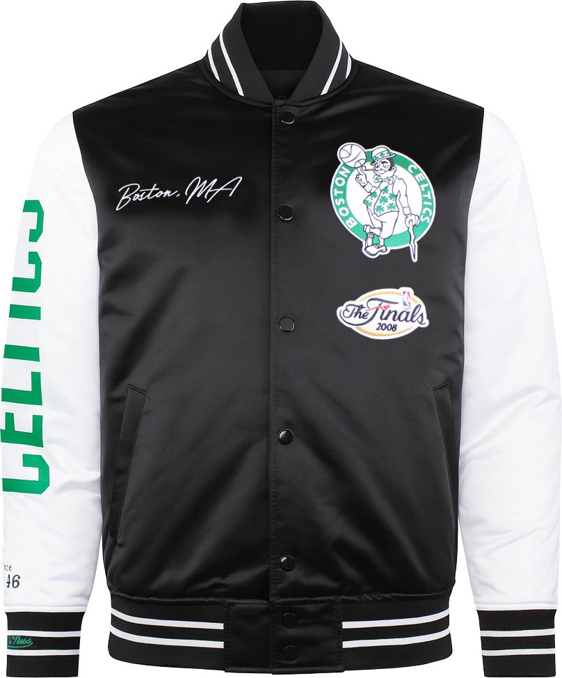 Mitchell & Ness NBA Boston Celtics Herren Satin Bomberjacke