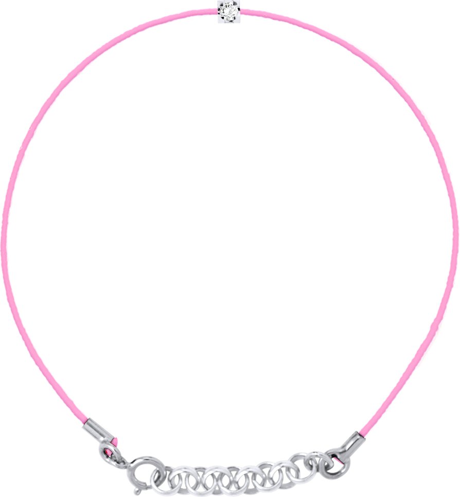 DIADEMA - Armband - Rosa Nylon - Echter Diamant